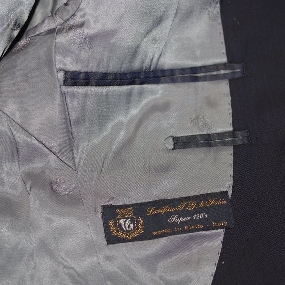 Bartorelli Napoli Biella Lafinicio Super 120's Blue Wool Men Blazer 50 - Picture 3 of 8